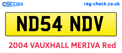 ND54NDV are the vehicle registration plates.