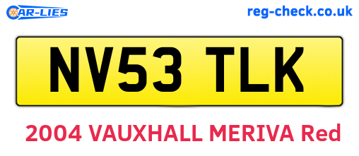 NV53TLK are the vehicle registration plates.