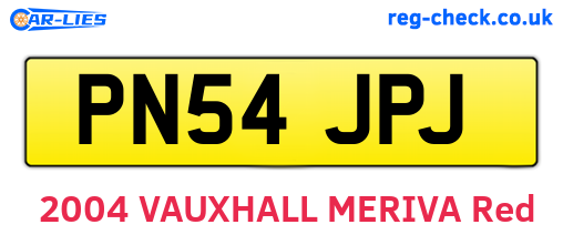 PN54JPJ are the vehicle registration plates.