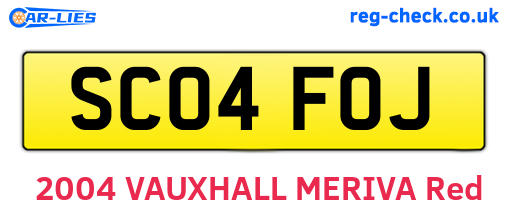 SC04FOJ are the vehicle registration plates.