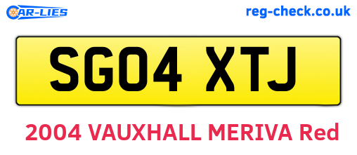 SG04XTJ are the vehicle registration plates.