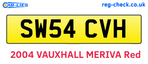 SW54CVH are the vehicle registration plates.