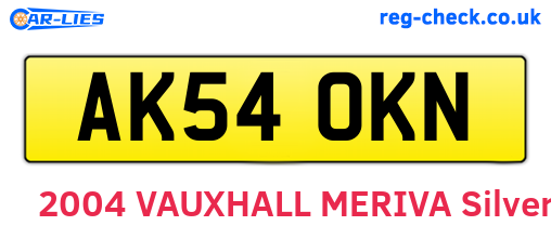 AK54OKN are the vehicle registration plates.