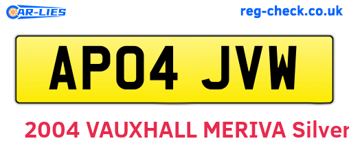 AP04JVW are the vehicle registration plates.
