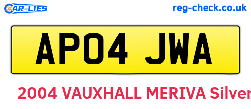 AP04JWA are the vehicle registration plates.