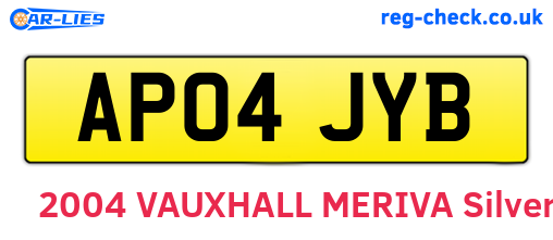 AP04JYB are the vehicle registration plates.