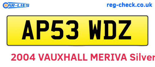 AP53WDZ are the vehicle registration plates.