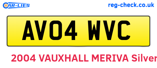 AV04WVC are the vehicle registration plates.