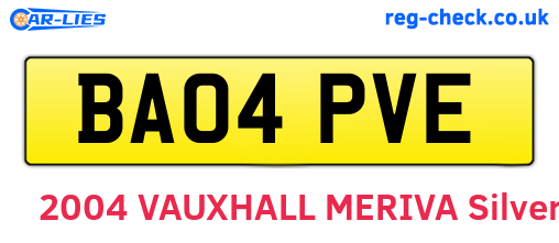 BA04PVE are the vehicle registration plates.