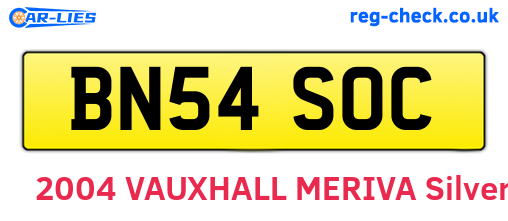 BN54SOC are the vehicle registration plates.