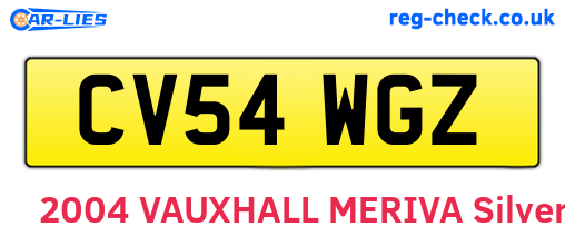 CV54WGZ are the vehicle registration plates.