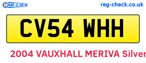 CV54WHH are the vehicle registration plates.