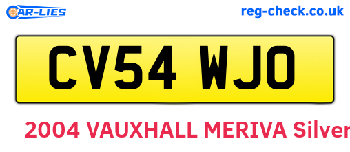CV54WJO are the vehicle registration plates.