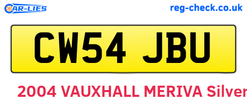 CW54JBU are the vehicle registration plates.