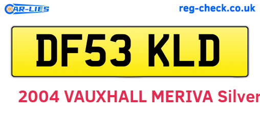 DF53KLD are the vehicle registration plates.