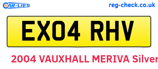 EX04RHV are the vehicle registration plates.