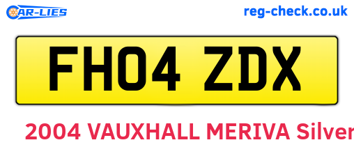 FH04ZDX are the vehicle registration plates.