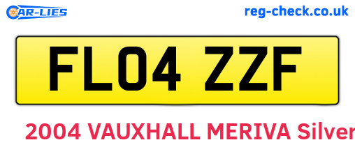 FL04ZZF are the vehicle registration plates.