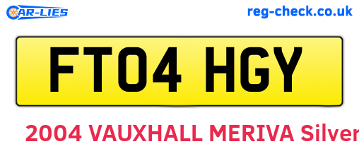 FT04HGY are the vehicle registration plates.