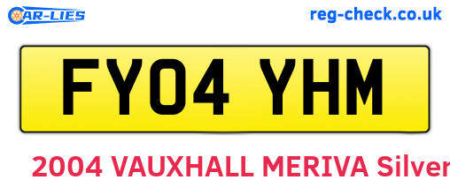 FY04YHM are the vehicle registration plates.