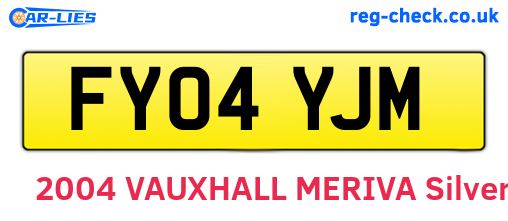 FY04YJM are the vehicle registration plates.