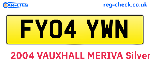 FY04YWN are the vehicle registration plates.