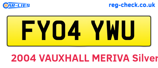 FY04YWU are the vehicle registration plates.