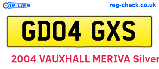 GD04GXS are the vehicle registration plates.