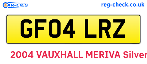 GF04LRZ are the vehicle registration plates.