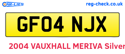 GF04NJX are the vehicle registration plates.