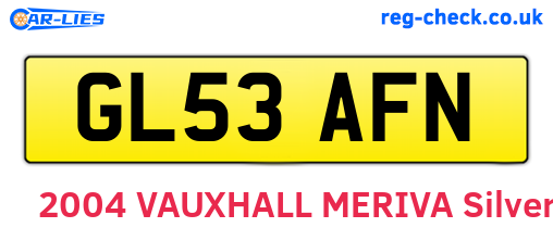 GL53AFN are the vehicle registration plates.