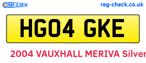HG04GKE are the vehicle registration plates.