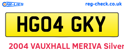 HG04GKY are the vehicle registration plates.