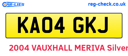 KA04GKJ are the vehicle registration plates.