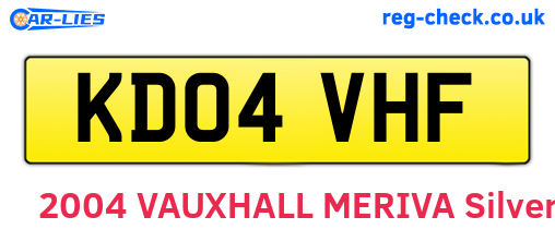 KD04VHF are the vehicle registration plates.