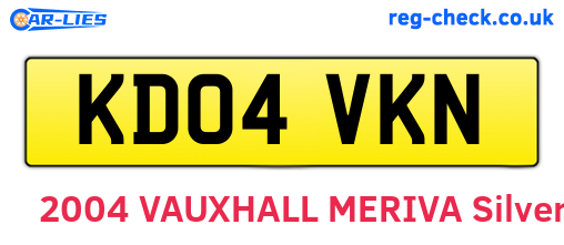 KD04VKN are the vehicle registration plates.