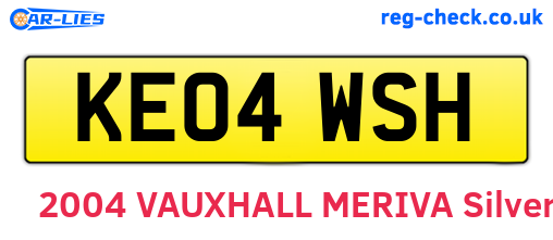 KE04WSH are the vehicle registration plates.