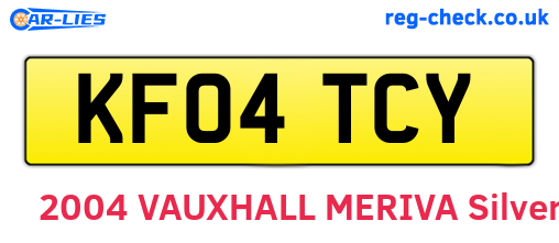 KF04TCY are the vehicle registration plates.