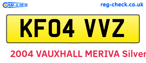 KF04VVZ are the vehicle registration plates.