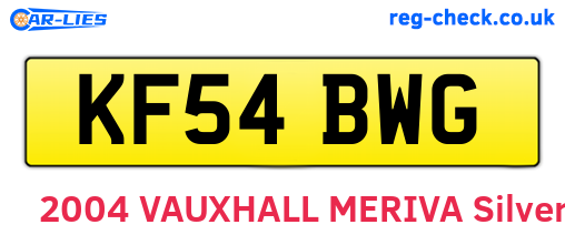 KF54BWG are the vehicle registration plates.