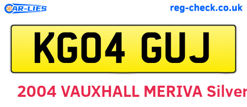 KG04GUJ are the vehicle registration plates.