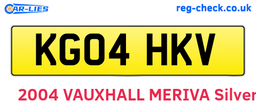 KG04HKV are the vehicle registration plates.