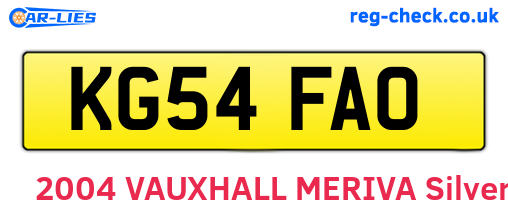 KG54FAO are the vehicle registration plates.