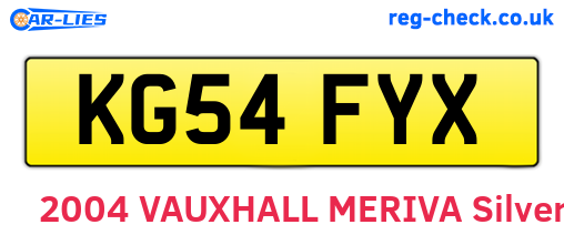 KG54FYX are the vehicle registration plates.