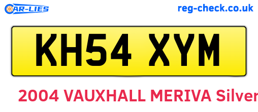 KH54XYM are the vehicle registration plates.