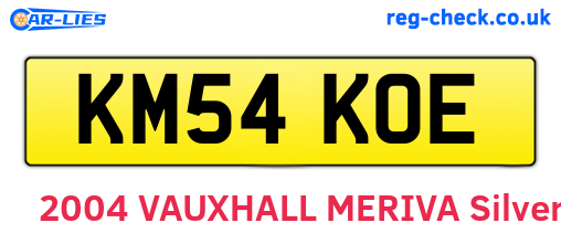 KM54KOE are the vehicle registration plates.