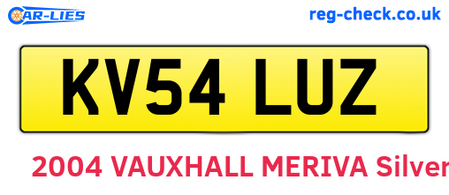 KV54LUZ are the vehicle registration plates.