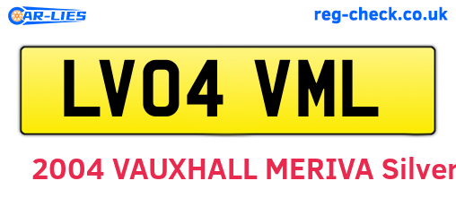LV04VML are the vehicle registration plates.