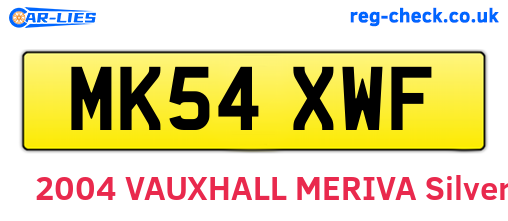 MK54XWF are the vehicle registration plates.