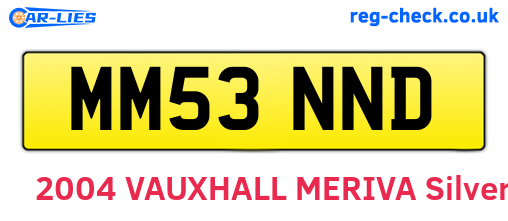 MM53NND are the vehicle registration plates.